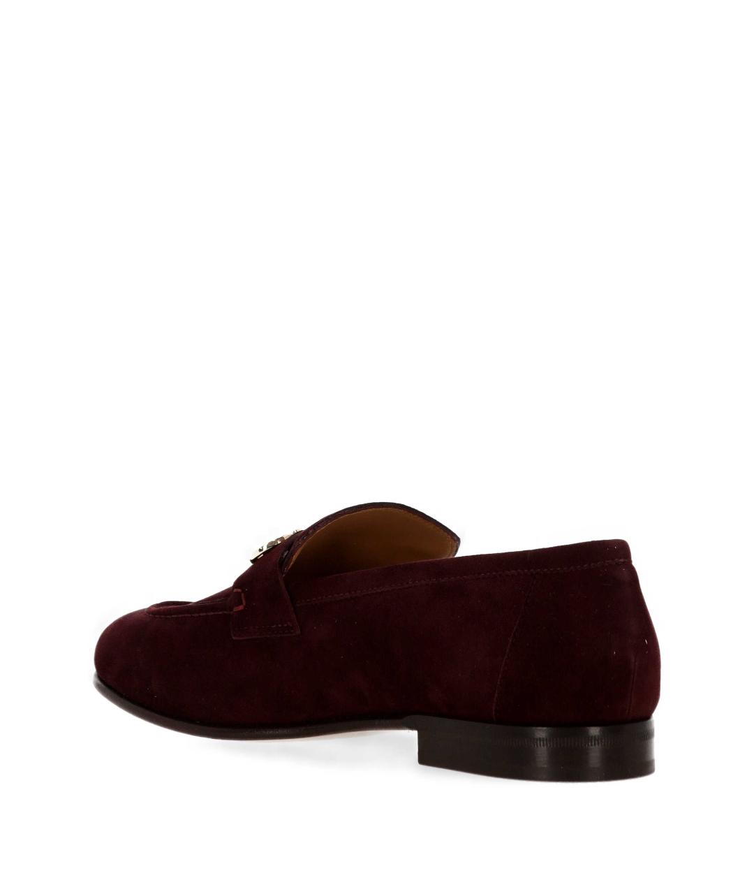 FERRAGAMO Бордовые замшевые лоферы, фото 3