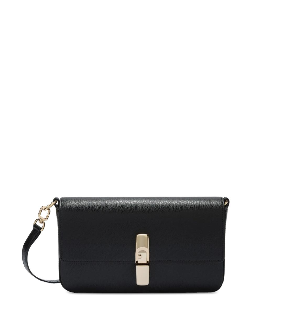 FURLA Черная кожаная сумка через плечо, фото 1