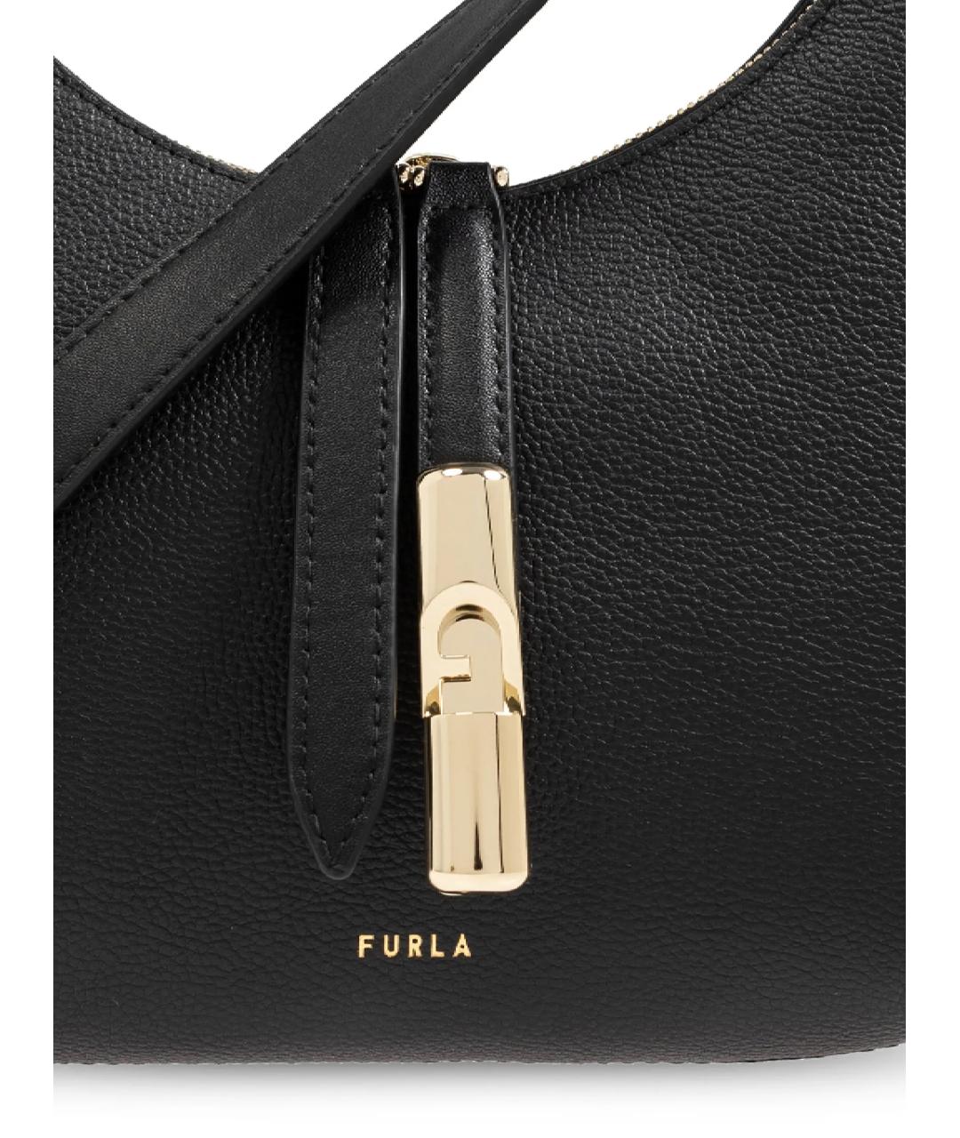 FURLA Черная кожаная сумка через плечо, фото 4