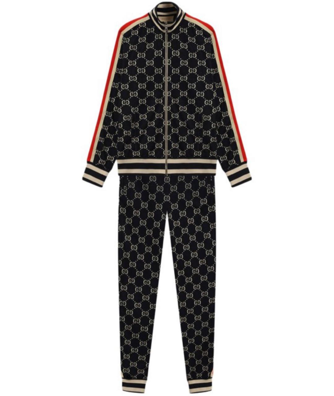 GUCCI Темно-синий хлопковый спортивный костюм, фото 1
