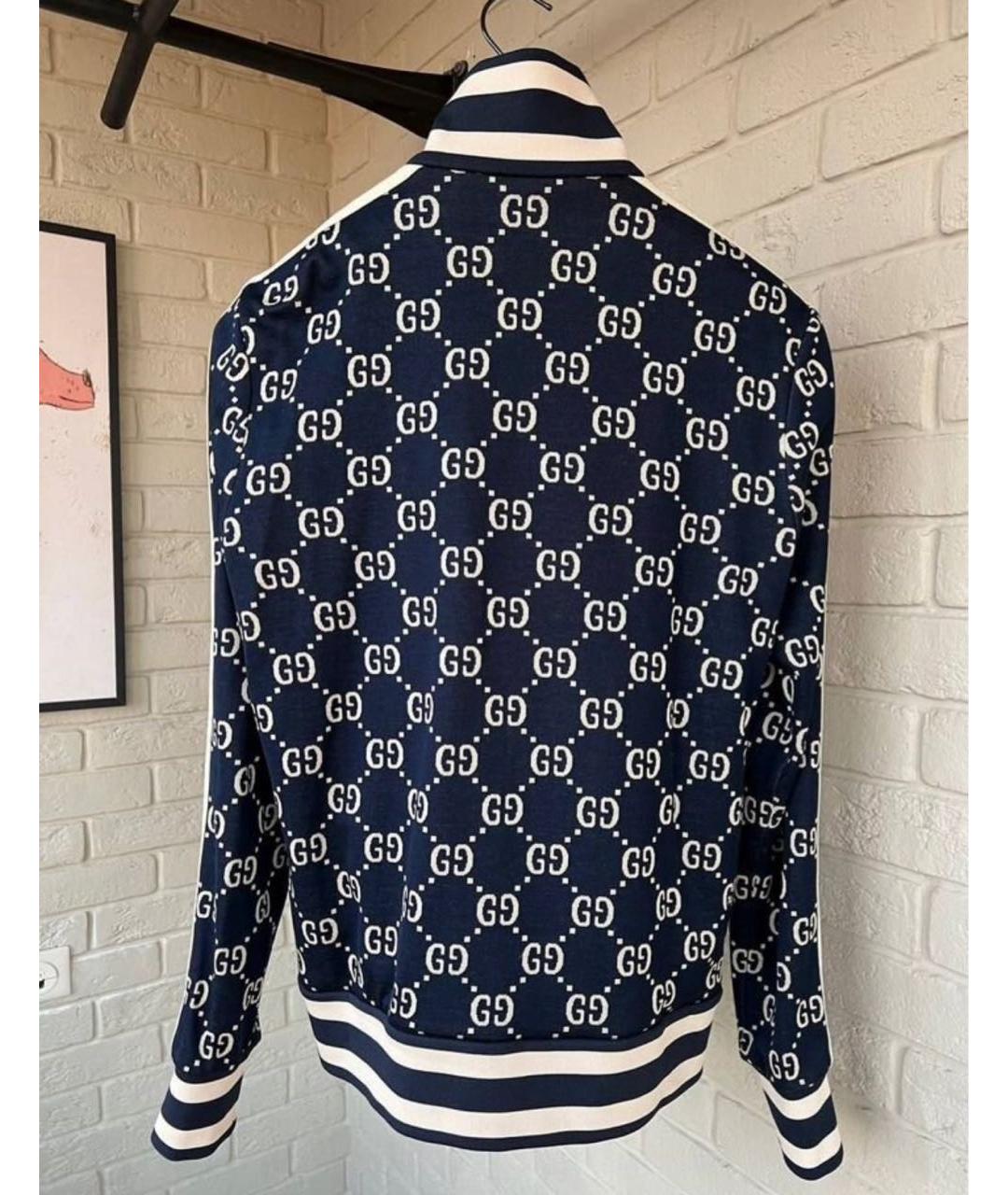 GUCCI Темно-синий хлопковый спортивный костюм, фото 5