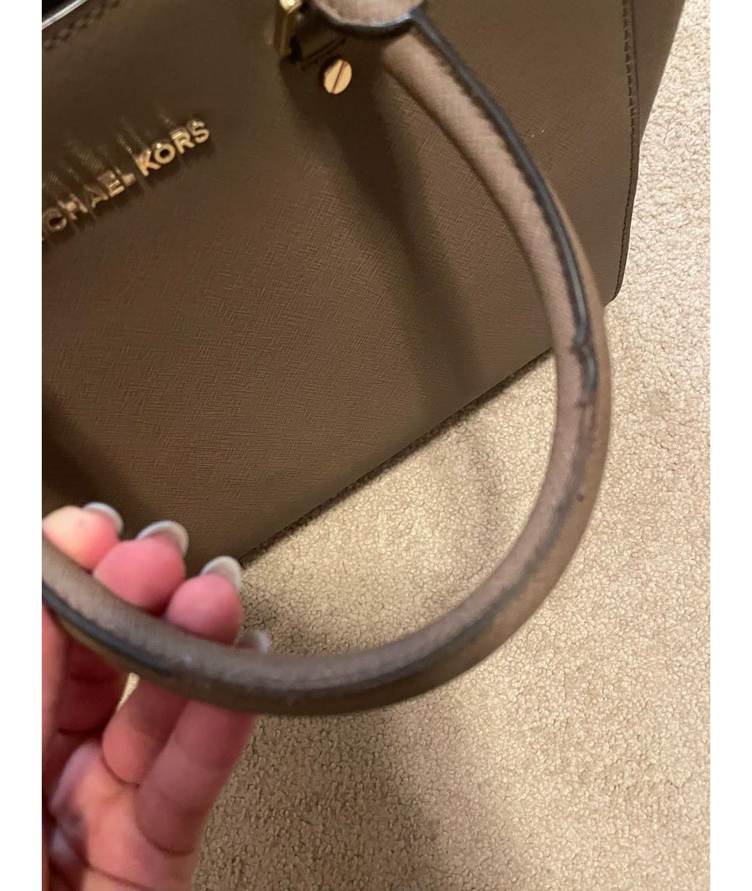 MICHAEL KORS Серая кожаная сумка тоут, фото 3