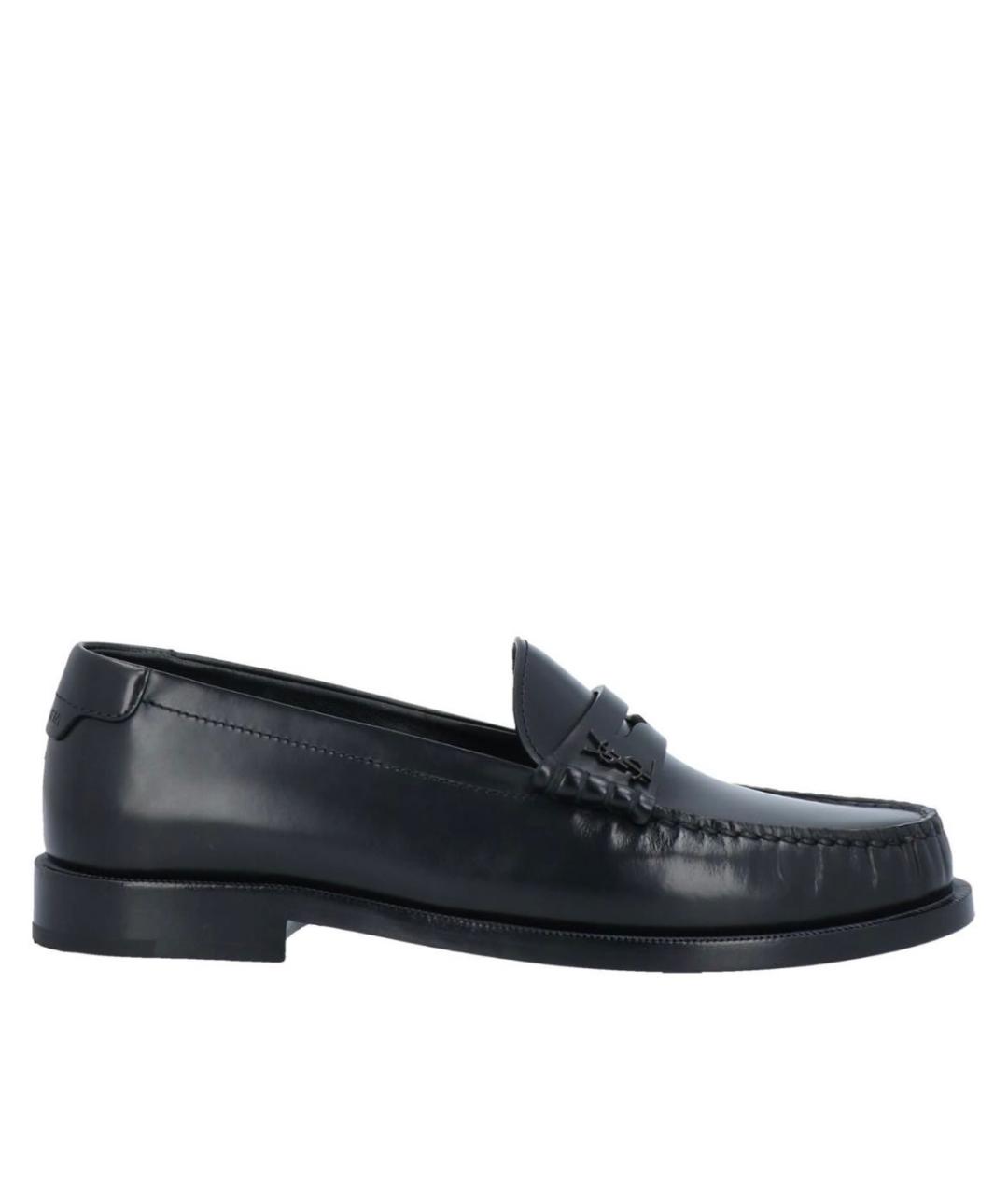 SAINT LAURENT Черные кожаные лоферы, фото 1
