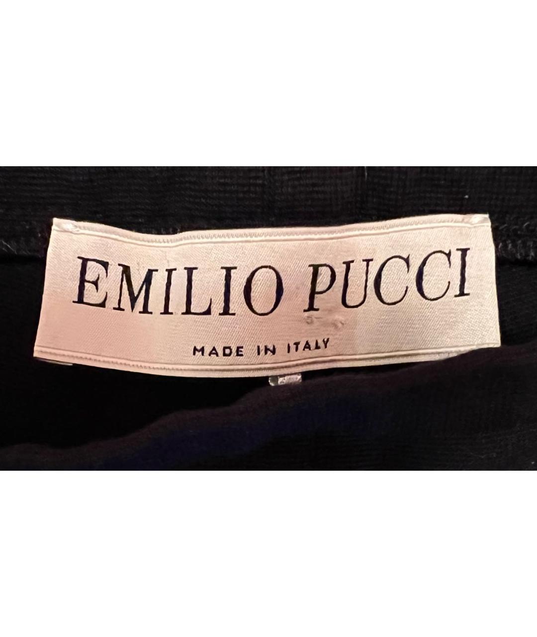 EMILIO PUCCI Черные хлопко-эластановые брюки узкие, фото 3