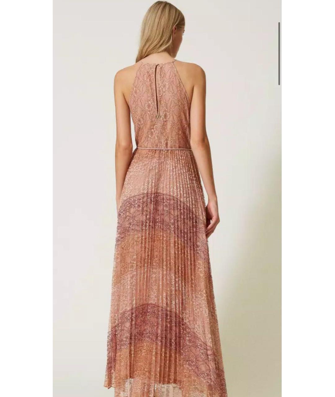 TWIN-SET Бежевое полиэстеровое платье, фото 2