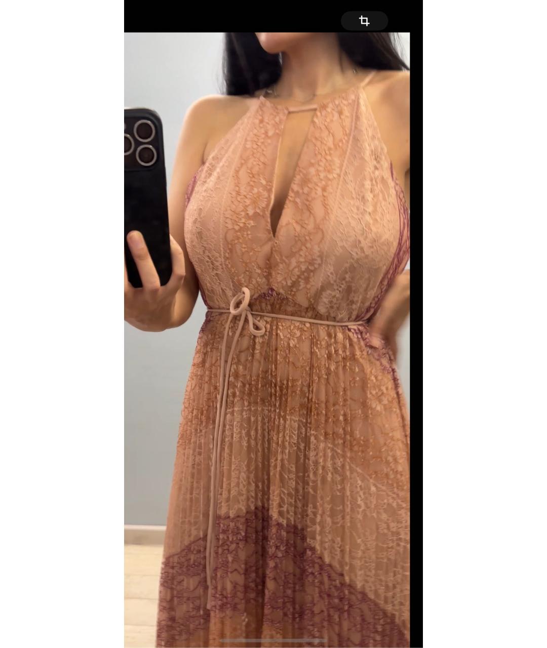 TWIN-SET Бежевое полиэстеровое платье, фото 4