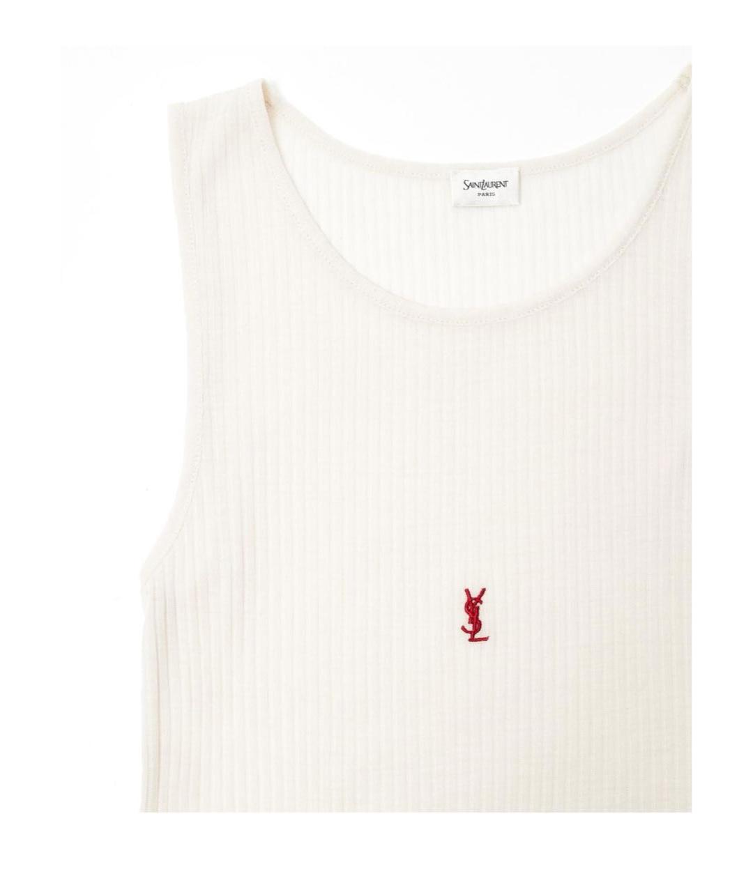 SAINT LAURENT Бежевая шерстяная майка, фото 4
