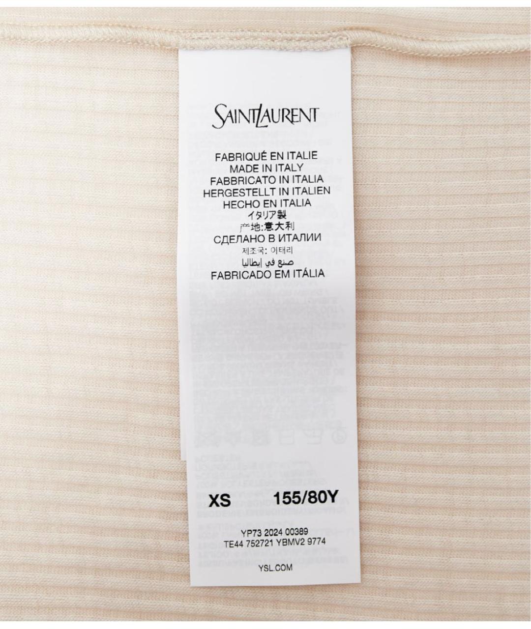 SAINT LAURENT Бежевая шерстяная майка, фото 7