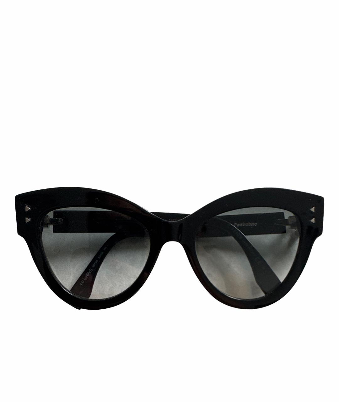 FENDI Черные пластиковые солнцезащитные очки, фото 1