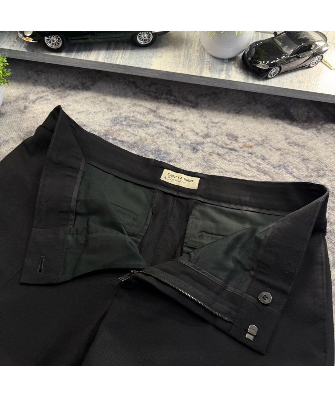SAINT LAURENT Черные вискозные классические брюки, фото 7