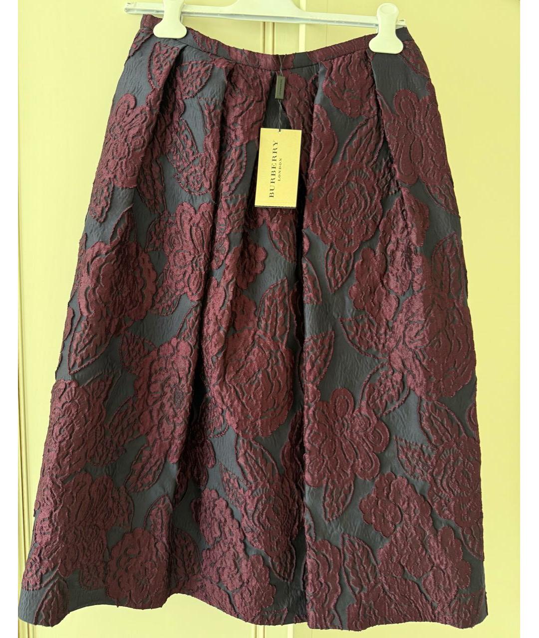 BURBERRY Фиолетовая юбка миди, фото 7