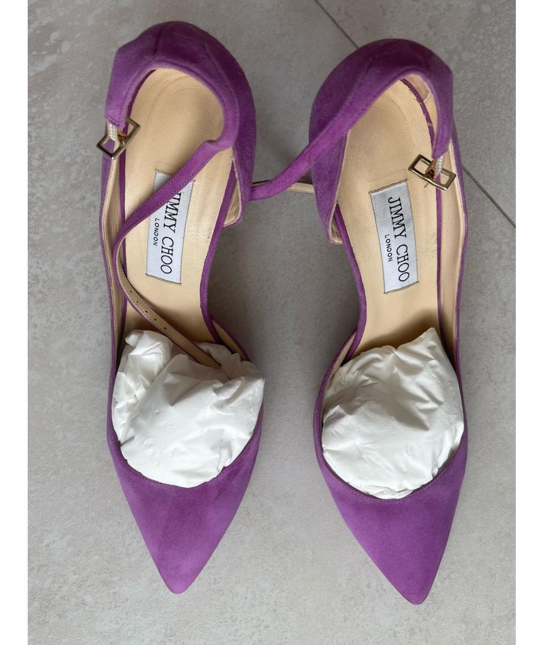 JIMMY CHOO Фиолетовые замшевые туфли, фото 3