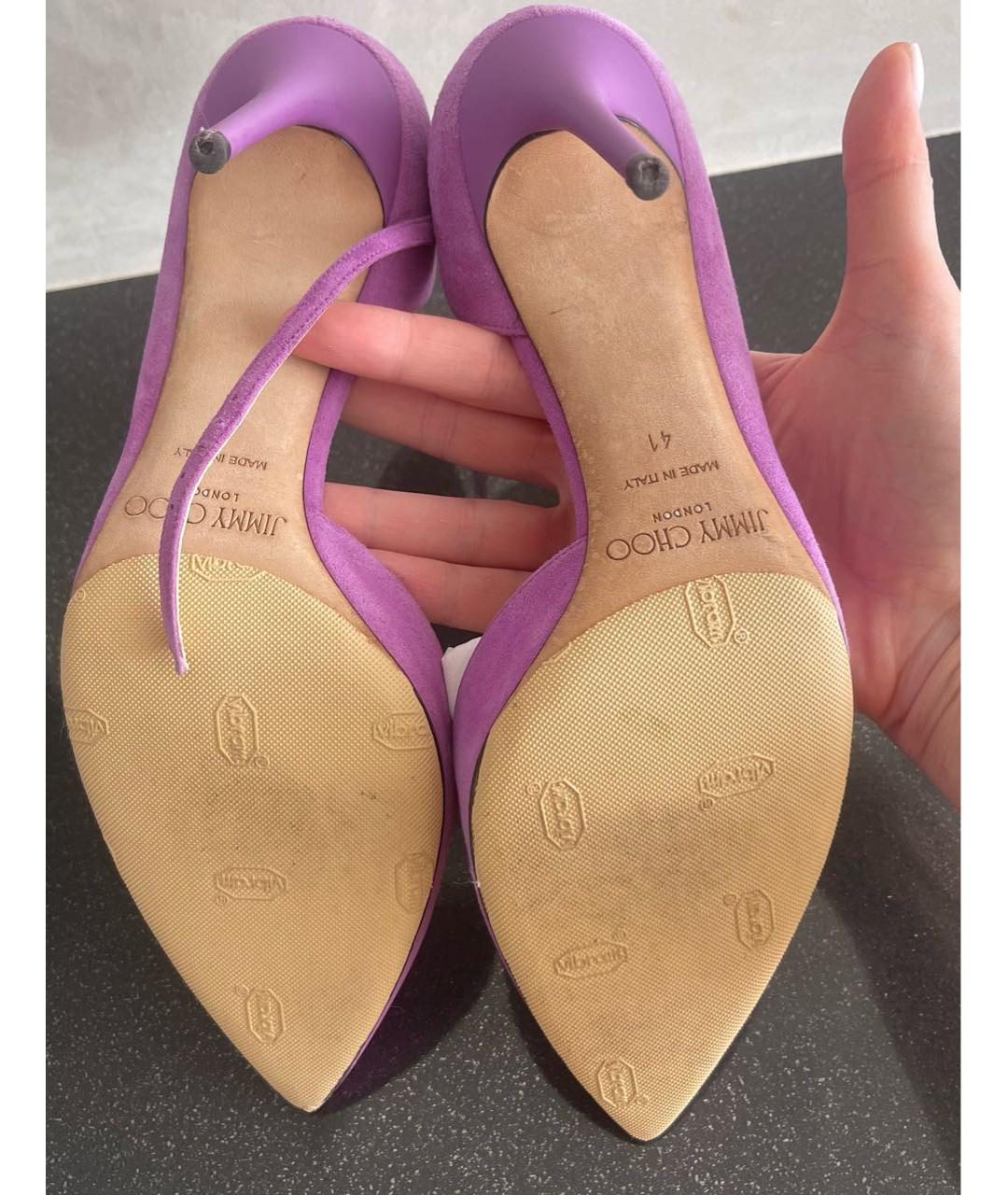 JIMMY CHOO Фиолетовые замшевые туфли, фото 7