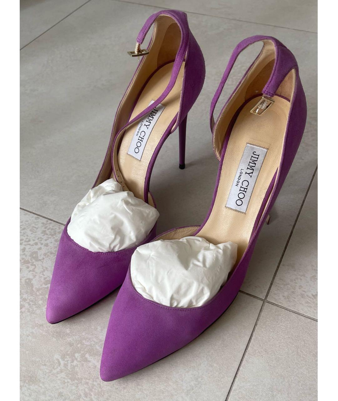 JIMMY CHOO Фиолетовые замшевые туфли, фото 8
