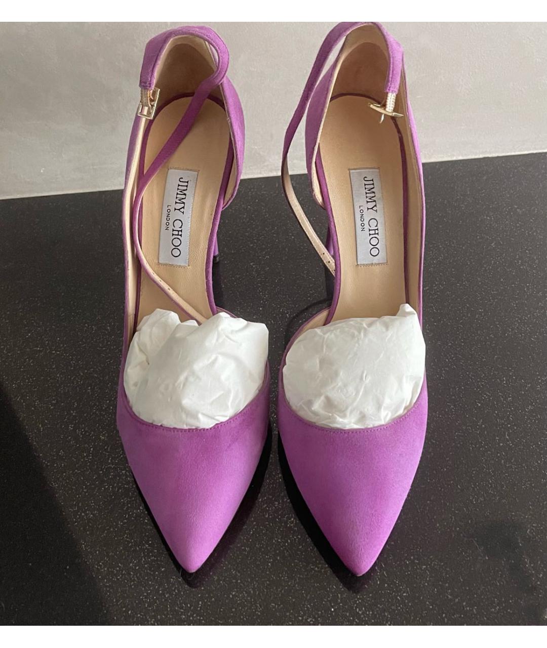 JIMMY CHOO Фиолетовые замшевые туфли, фото 5