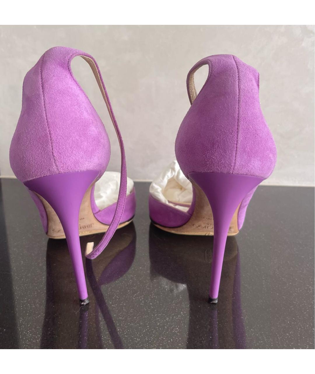 JIMMY CHOO Фиолетовые замшевые туфли, фото 4