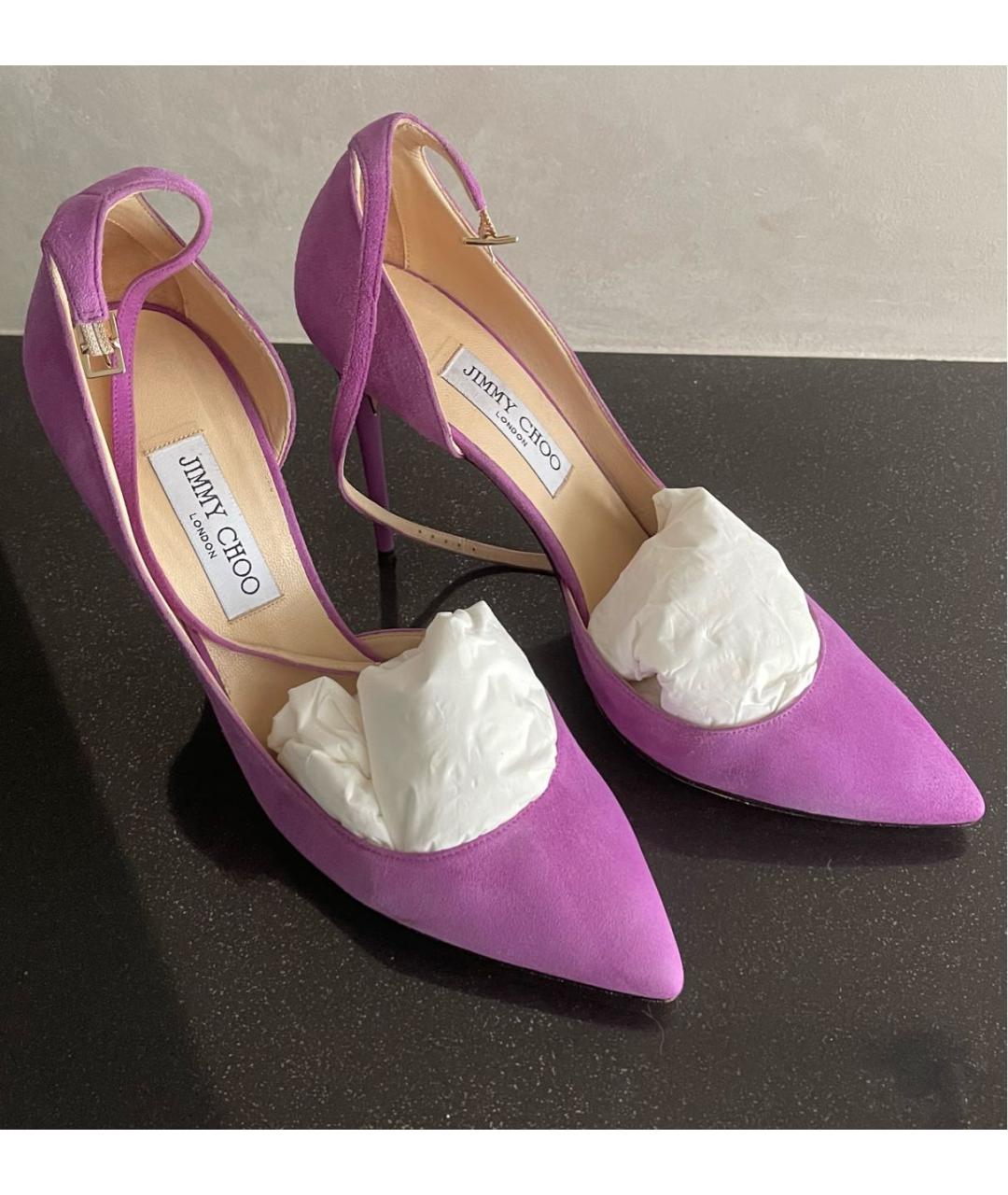 JIMMY CHOO Фиолетовые замшевые туфли, фото 6
