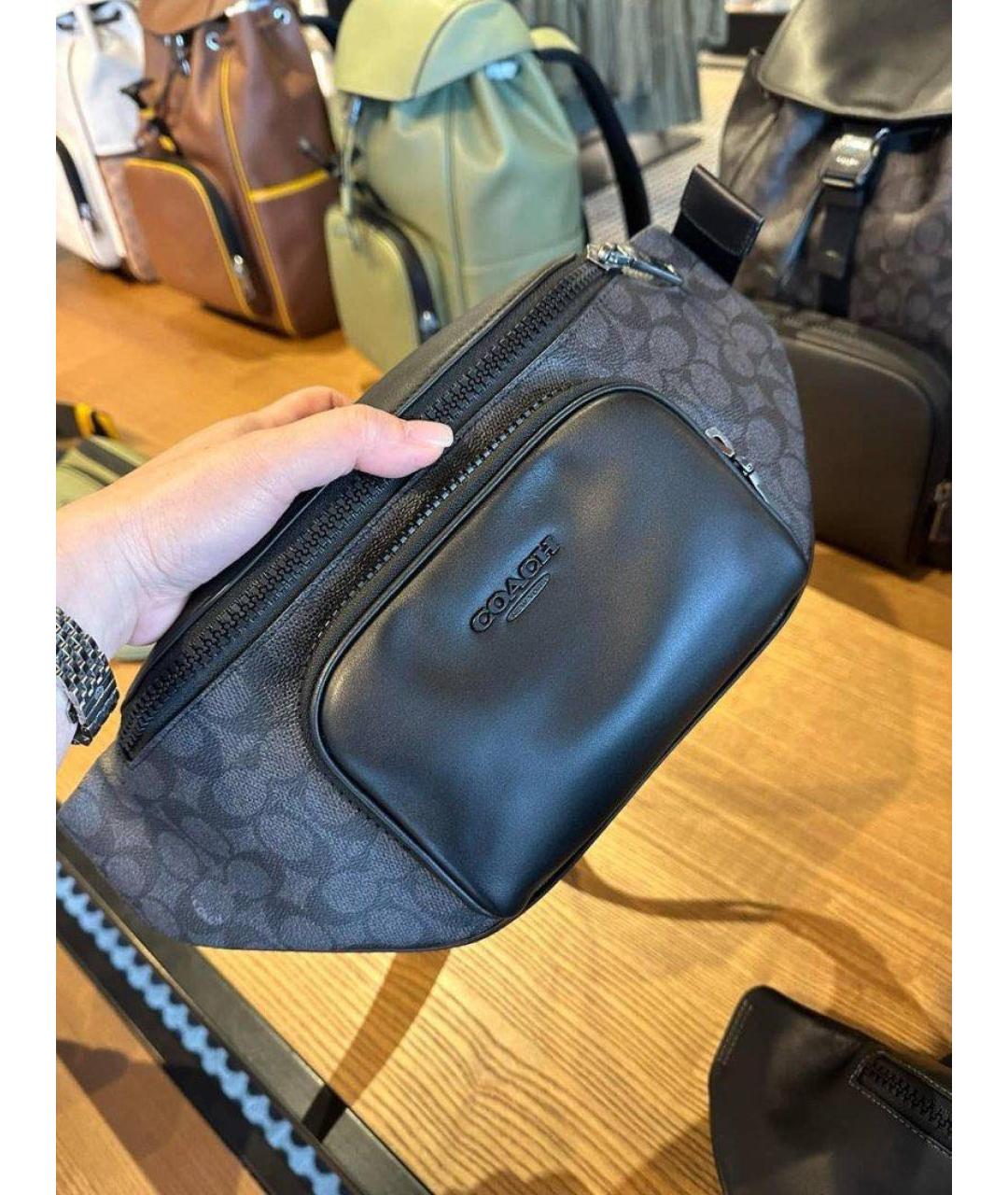 COACH Черная поясная сумка, фото 2