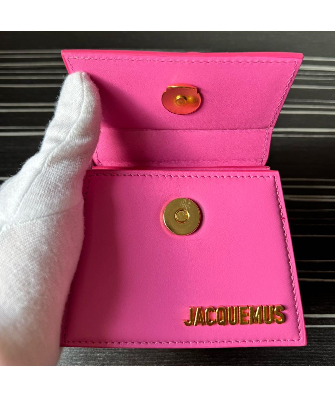 JACQUEMUS Розовая кожаная сумка через плечо, фото 4