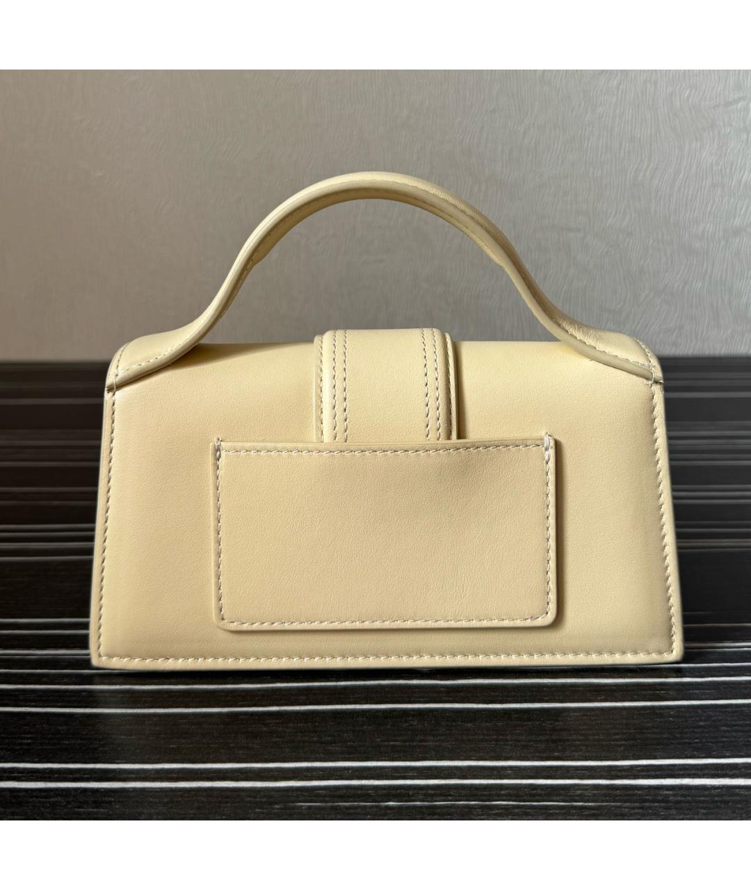 JACQUEMUS Бежевая кожаная сумка через плечо, фото 3