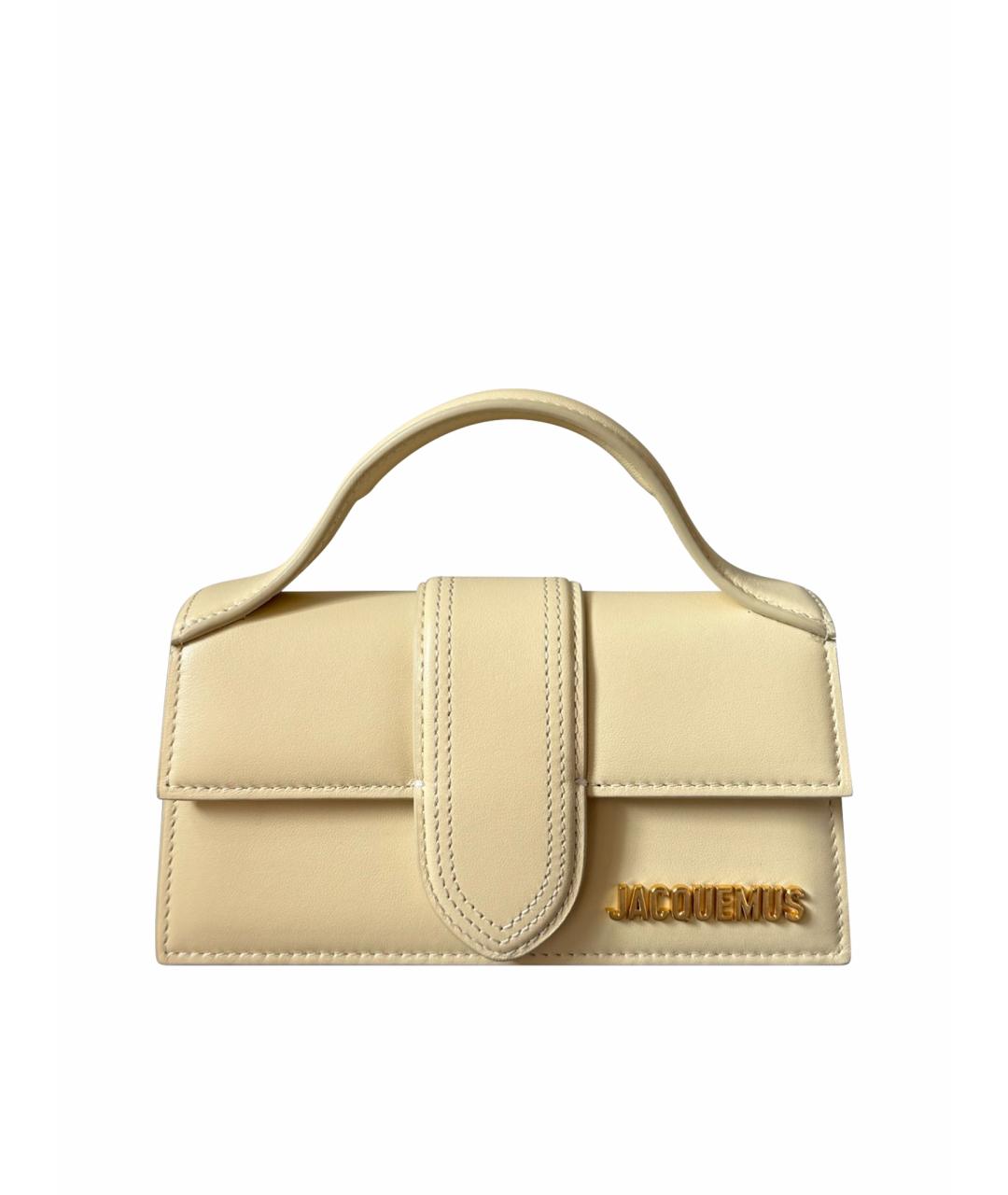 JACQUEMUS Бежевая кожаная сумка через плечо, фото 1