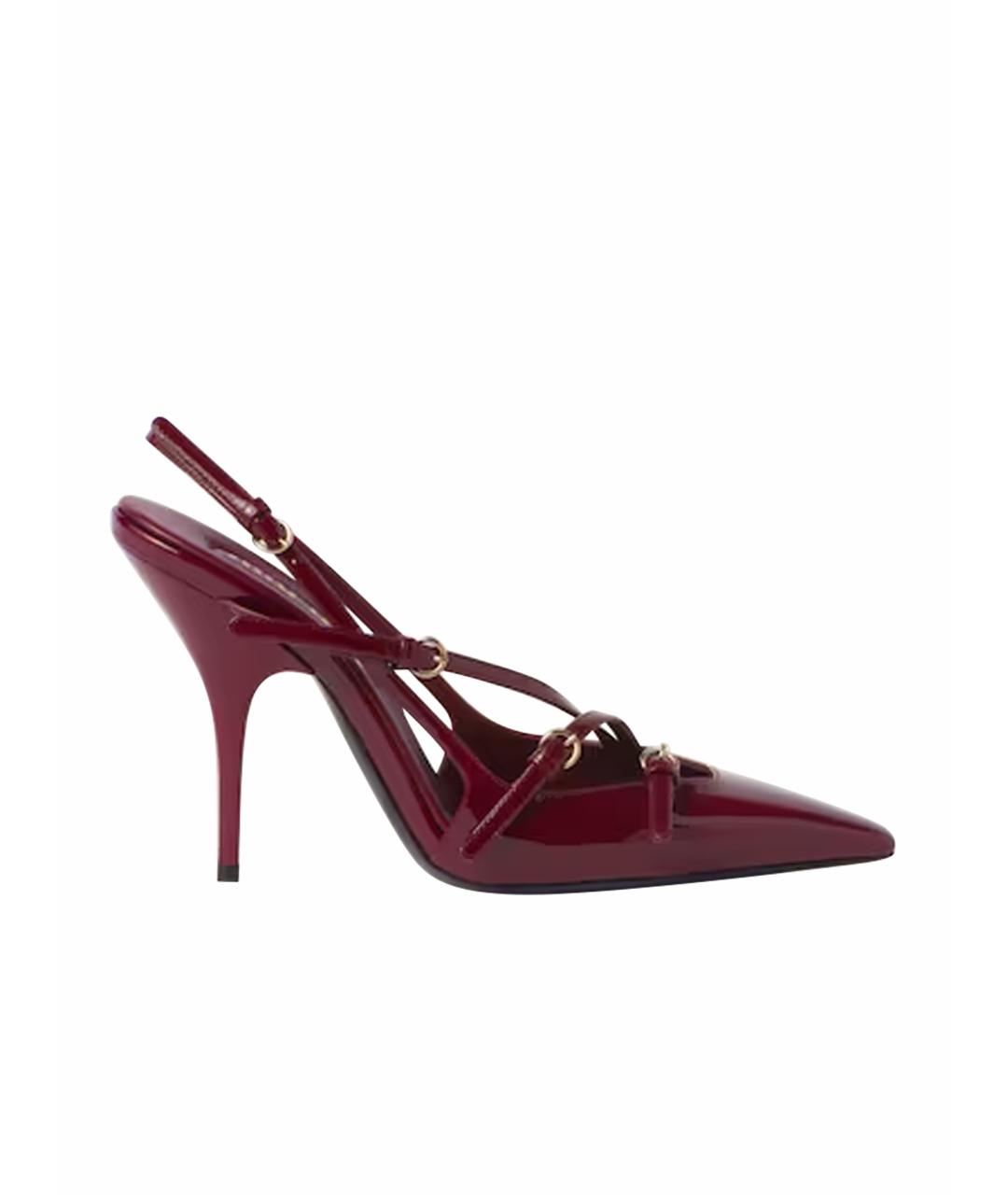 MIU MIU Бордовые туфли из лакированной кожи, фото 1