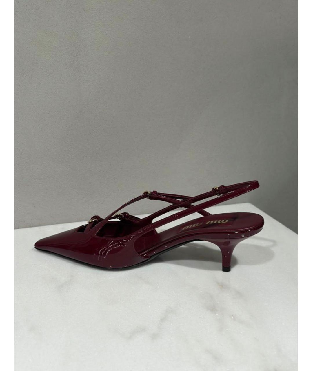MIU MIU Бордовые туфли из лакированной кожи, фото 5