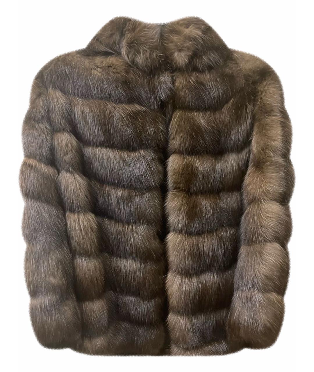 FENDI Коричневая меховая шуба, фото 1