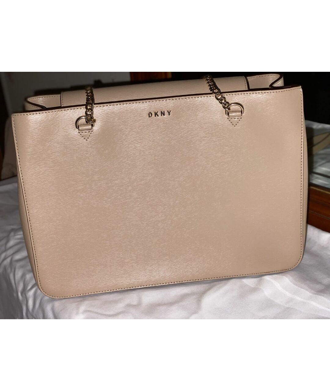 DKNY Бежевая сумка тоут из искусственной кожи, фото 5