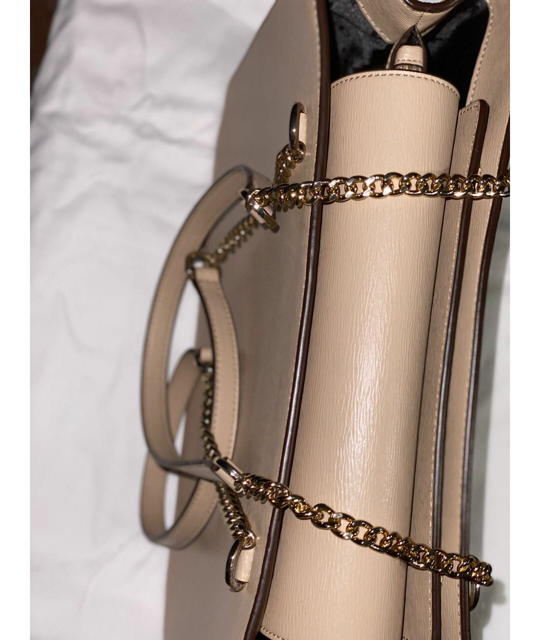 DKNY Бежевая сумка тоут из искусственной кожи, фото 4