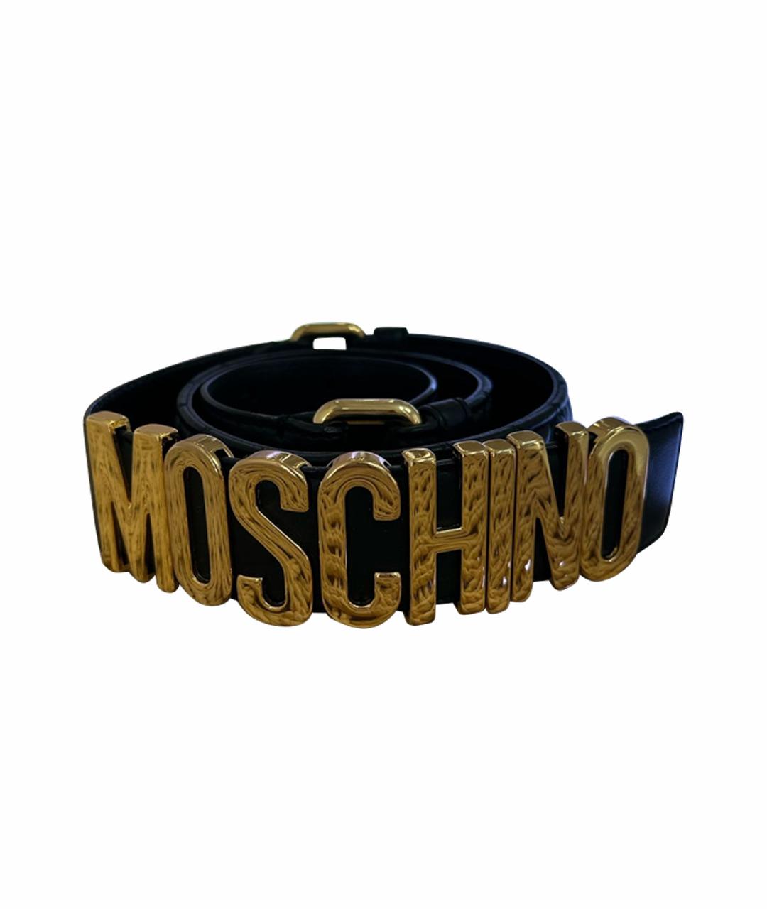 MOSCHINO Черный кожаный ремень, фото 1