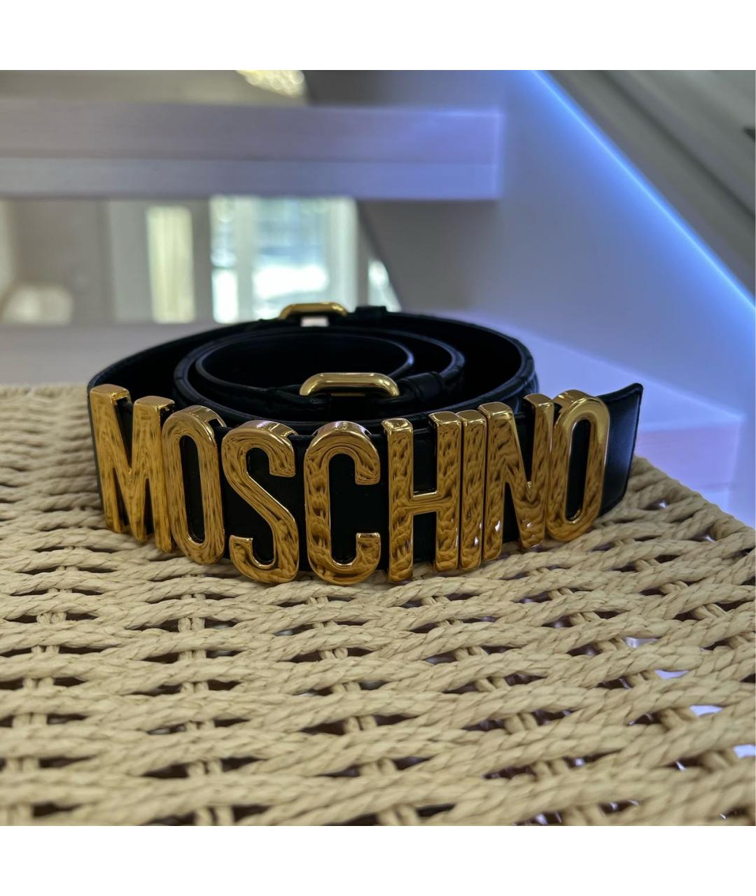 MOSCHINO Черный кожаный ремень, фото 6