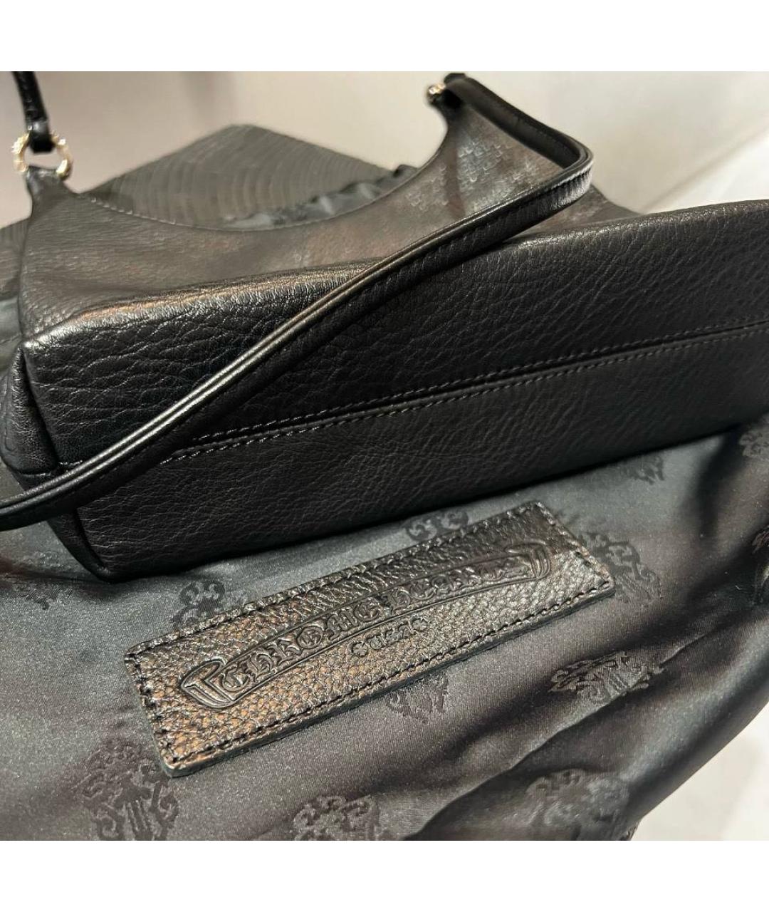 CHROME HEARTS Черная кожаная сумка с короткими ручками, фото 2