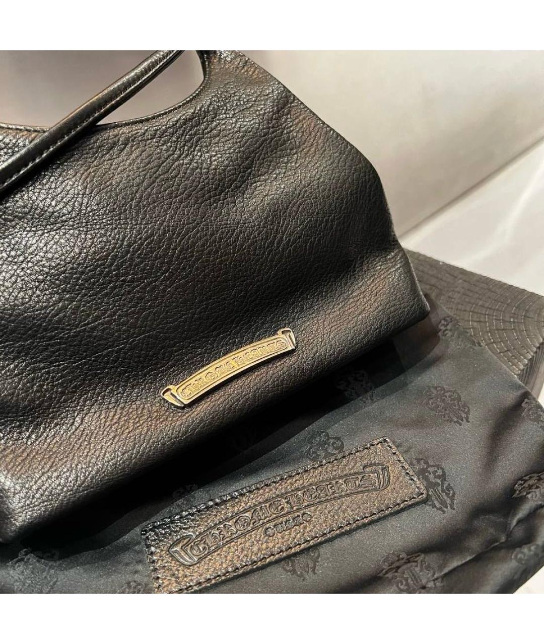 CHROME HEARTS Черная кожаная сумка с короткими ручками, фото 4