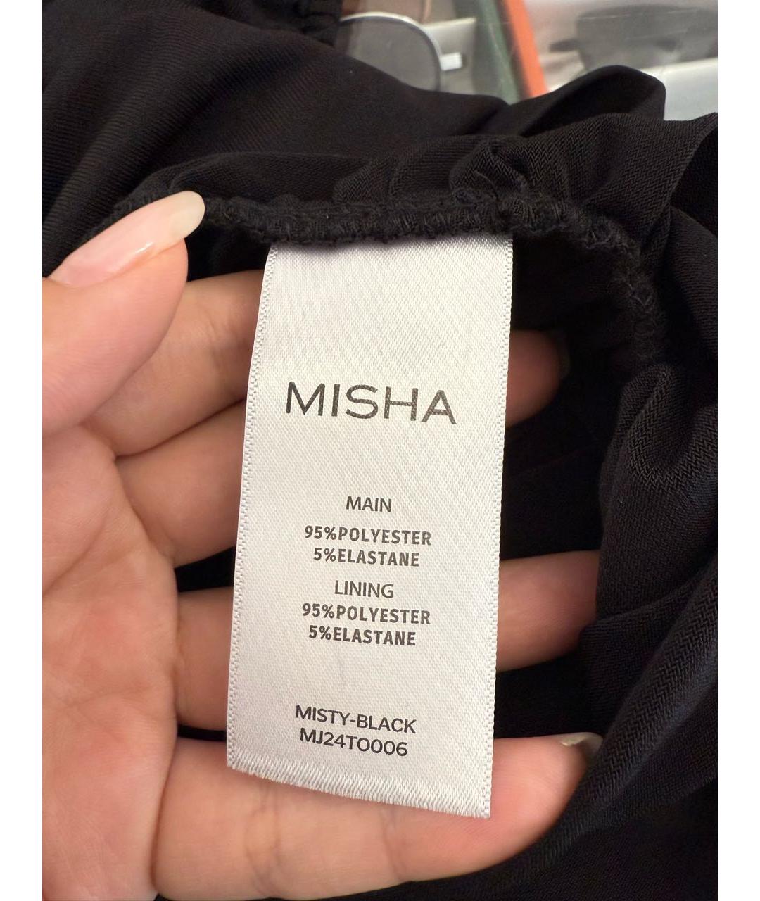 MISHA COLLECTION Черная полиэстеровая майка, фото 4
