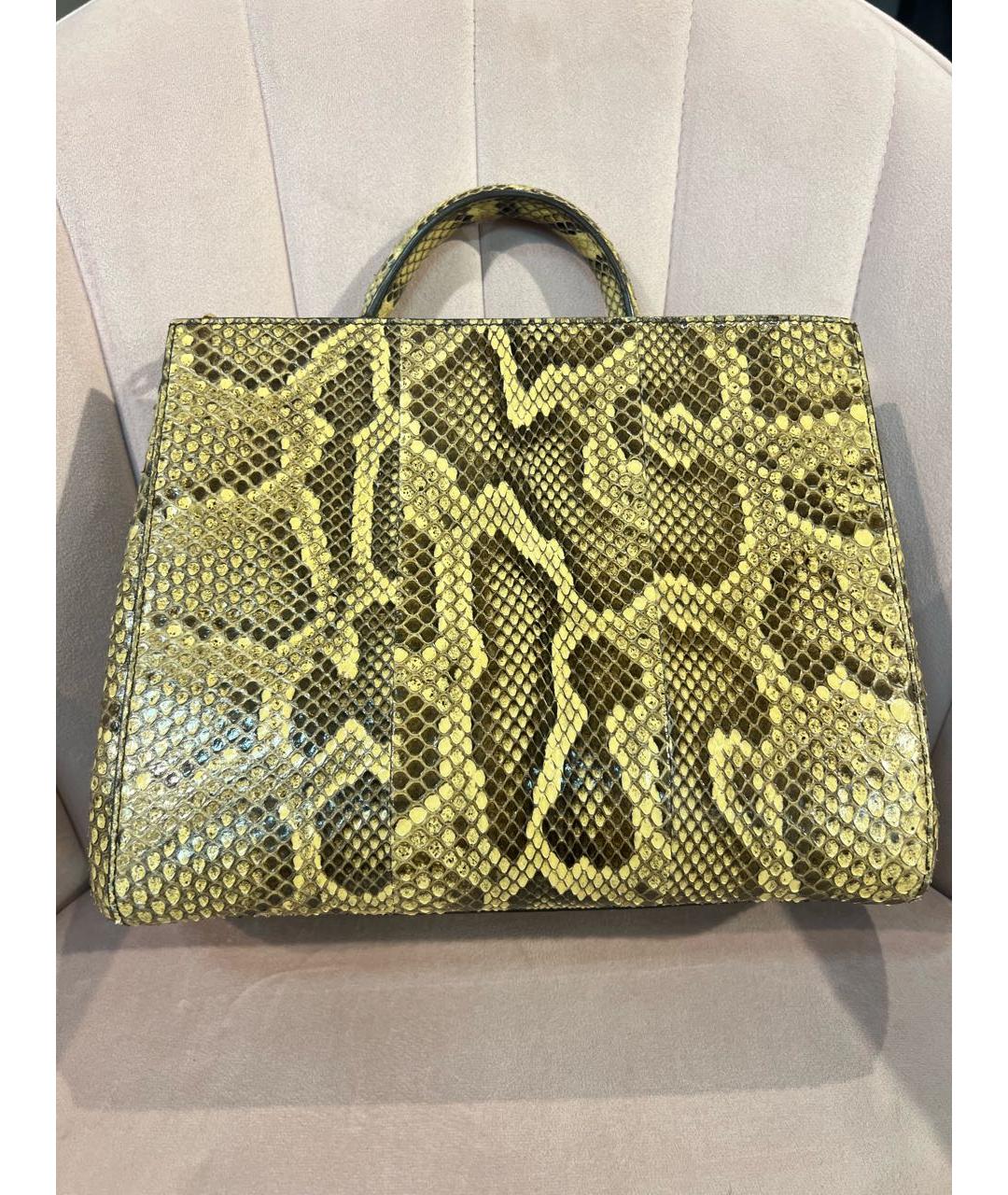 DOLCE&GABBANA Бежевая сумка с короткими ручками из экзотической кожи, фото 9