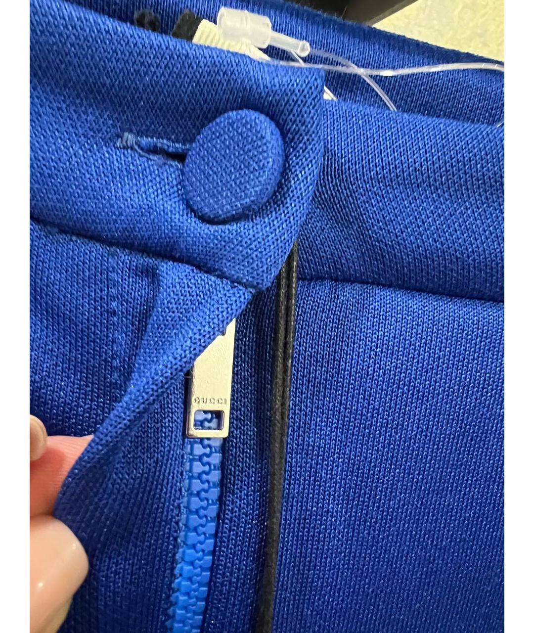 GUCCI Синие брюки узкие, фото 6