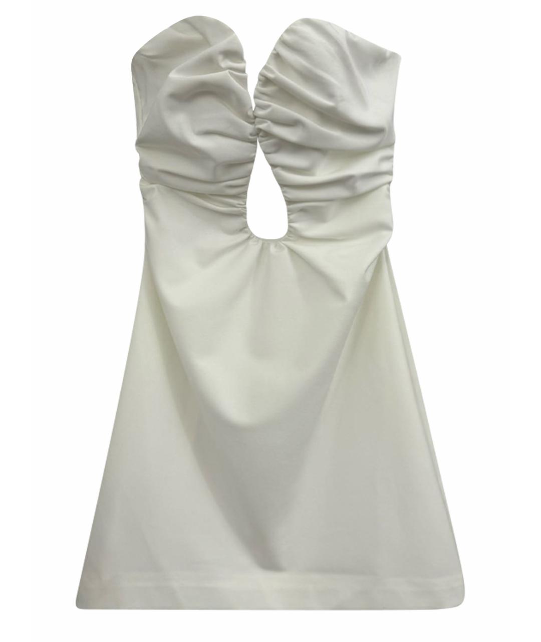 MISHA COLLECTION Белое полиэстеровое коктейльное платье, фото 1