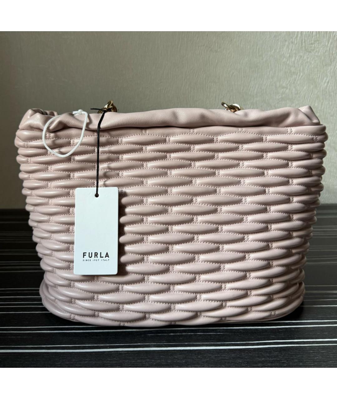 FURLA Розовая кожаная сумка тоут, фото 3