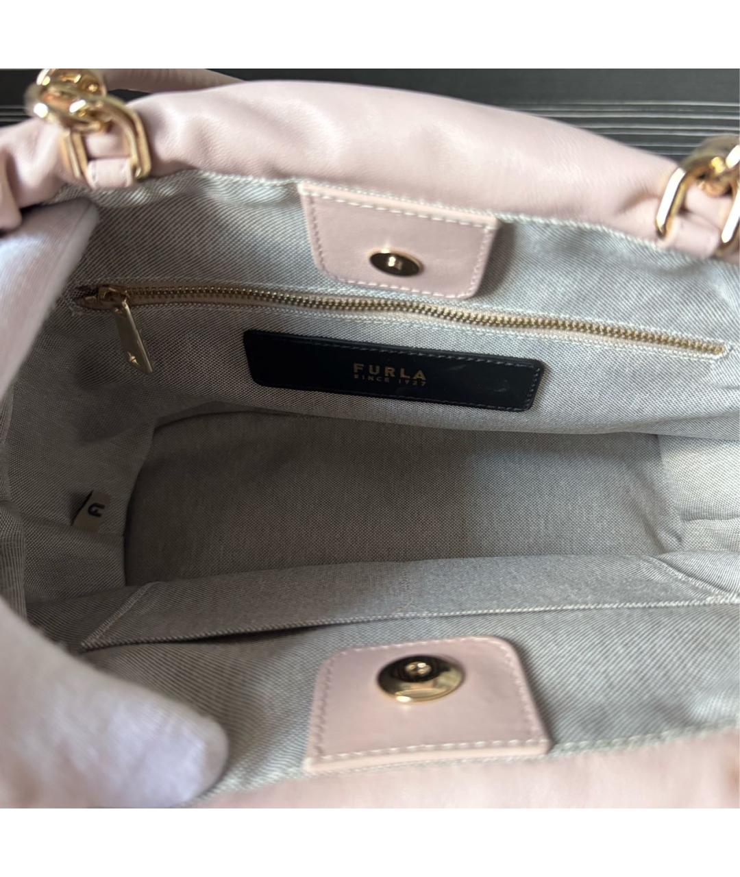 FURLA Розовая кожаная сумка тоут, фото 4
