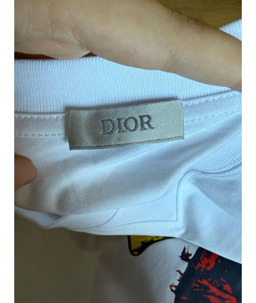 CHRISTIAN DIOR Белая хлопковая футболка, фото 3