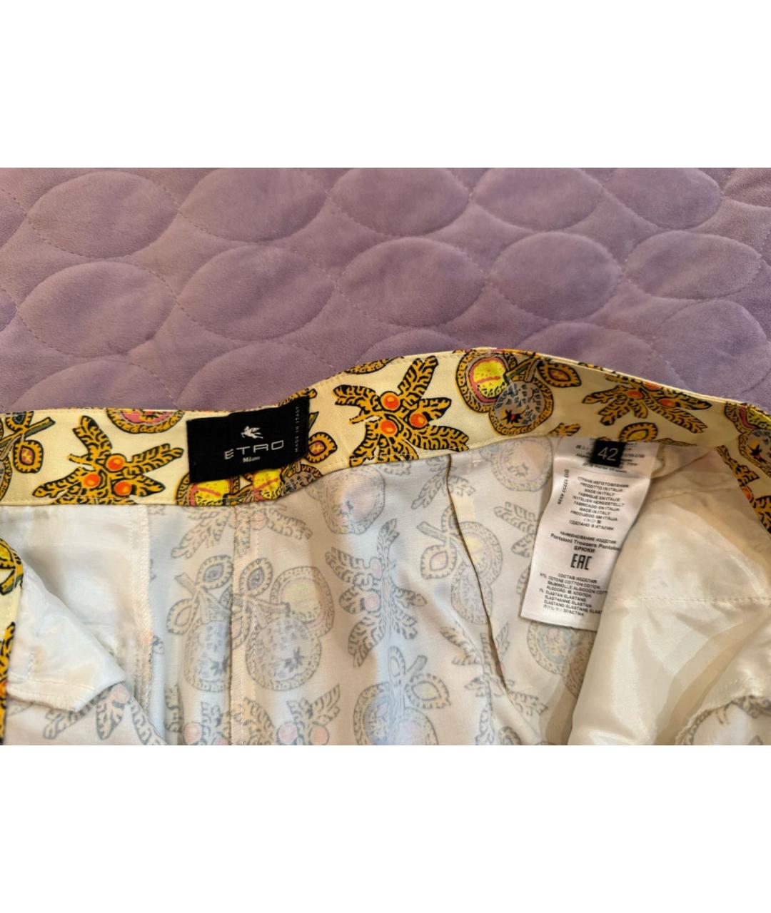 ETRO Желтый хлопко-эластановый костюм с брюками, фото 4