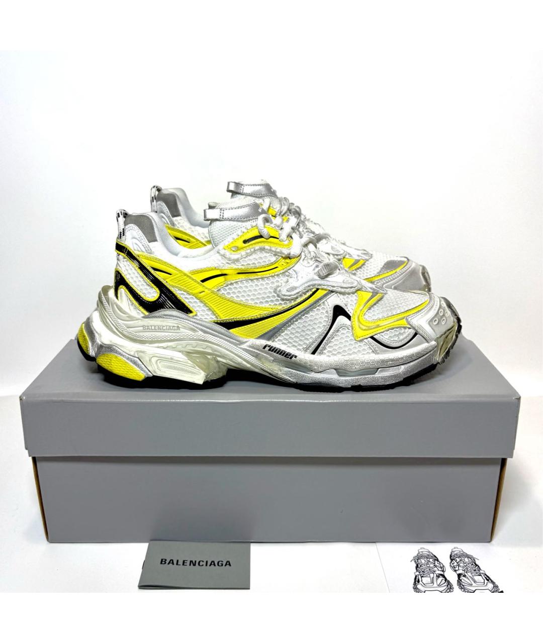 BALENCIAGA Белые низкие кроссовки / кеды, фото 8