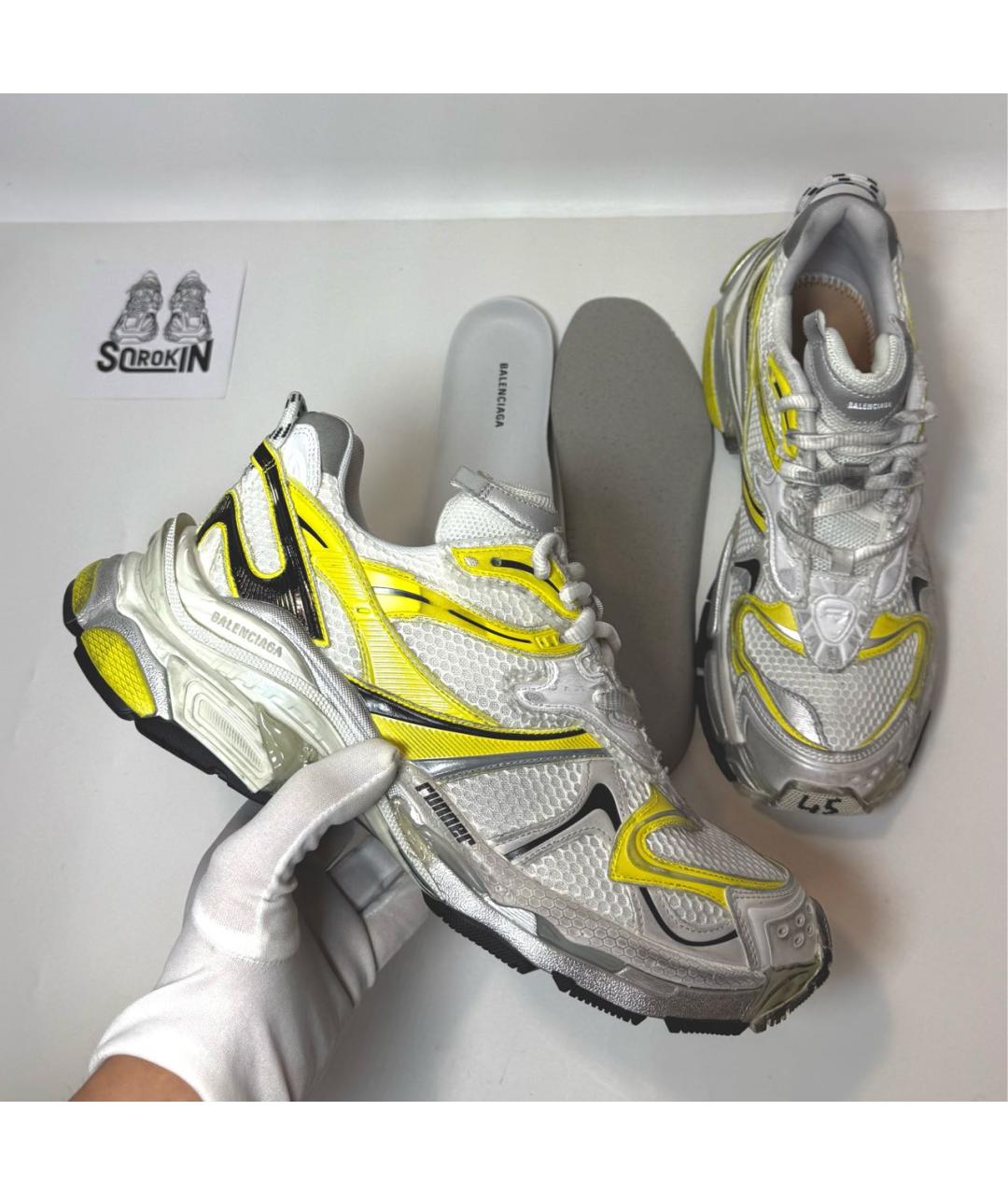 BALENCIAGA Белые низкие кроссовки / кеды, фото 7