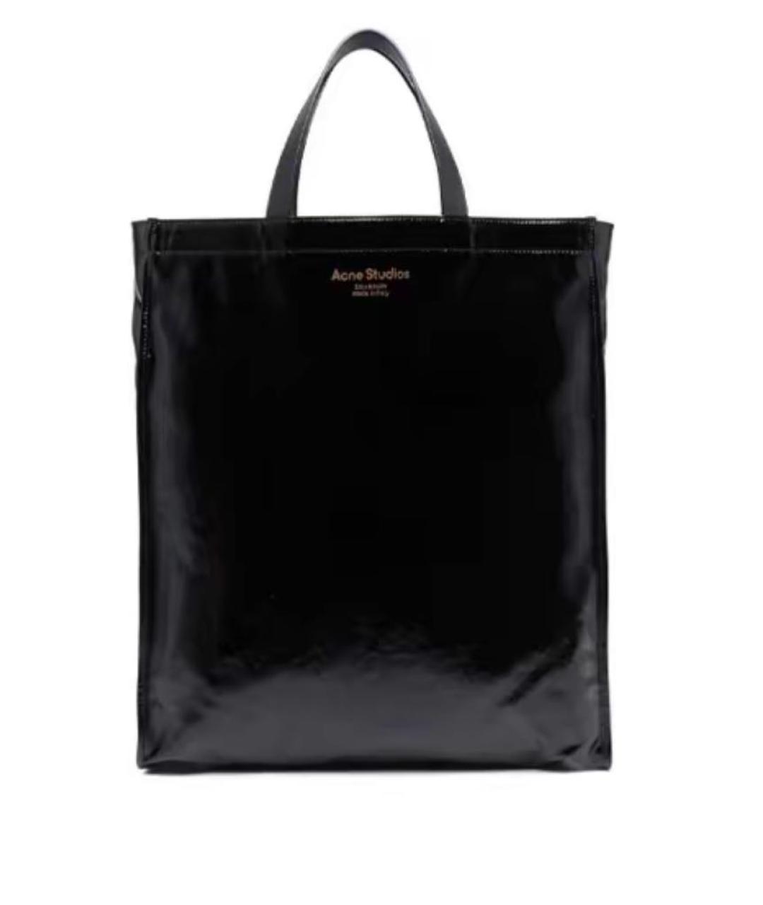 ACNE STUDIOS Черная сумка с короткими ручками из лакированной кожи, фото 6