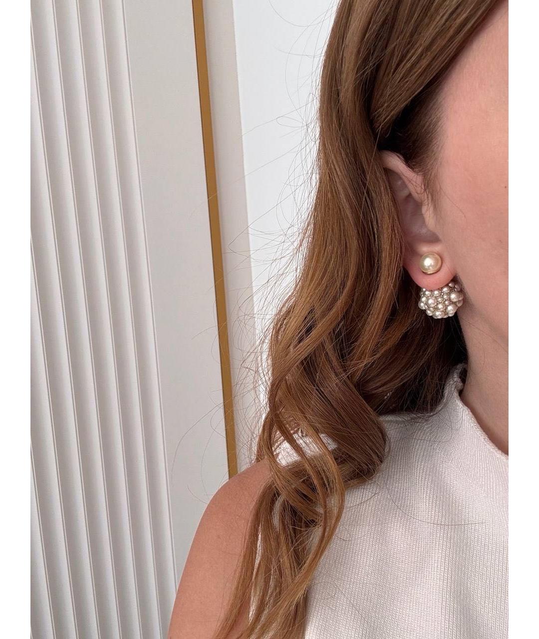 CHRISTIAN DIOR Белые серьги, фото 3