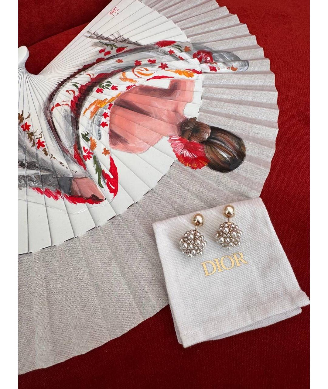CHRISTIAN DIOR Белые серьги, фото 4