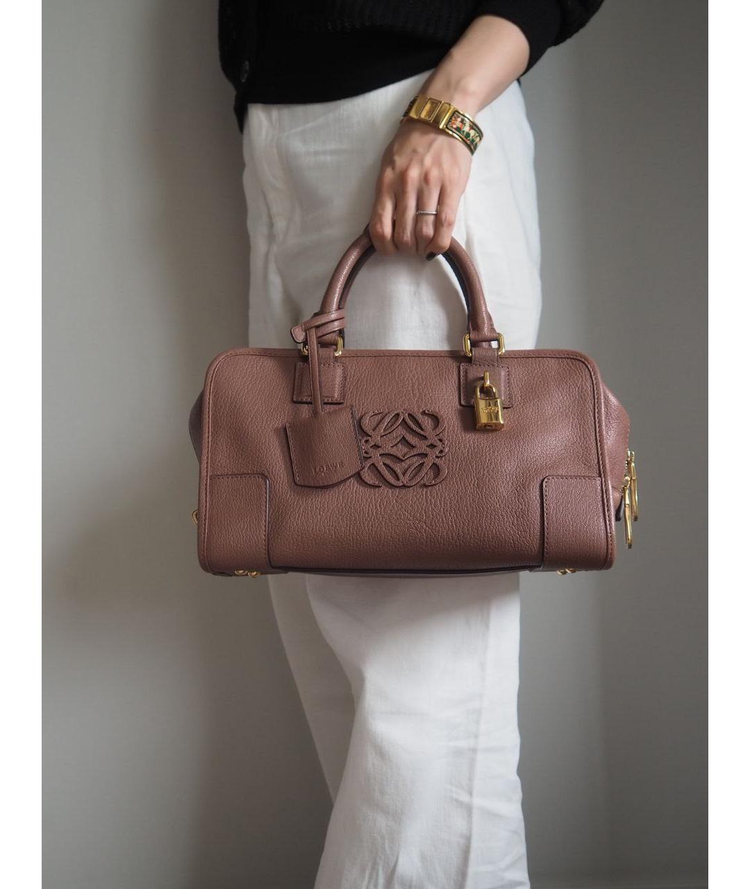 LOEWE Коричневая кожаная сумка тоут, фото 6