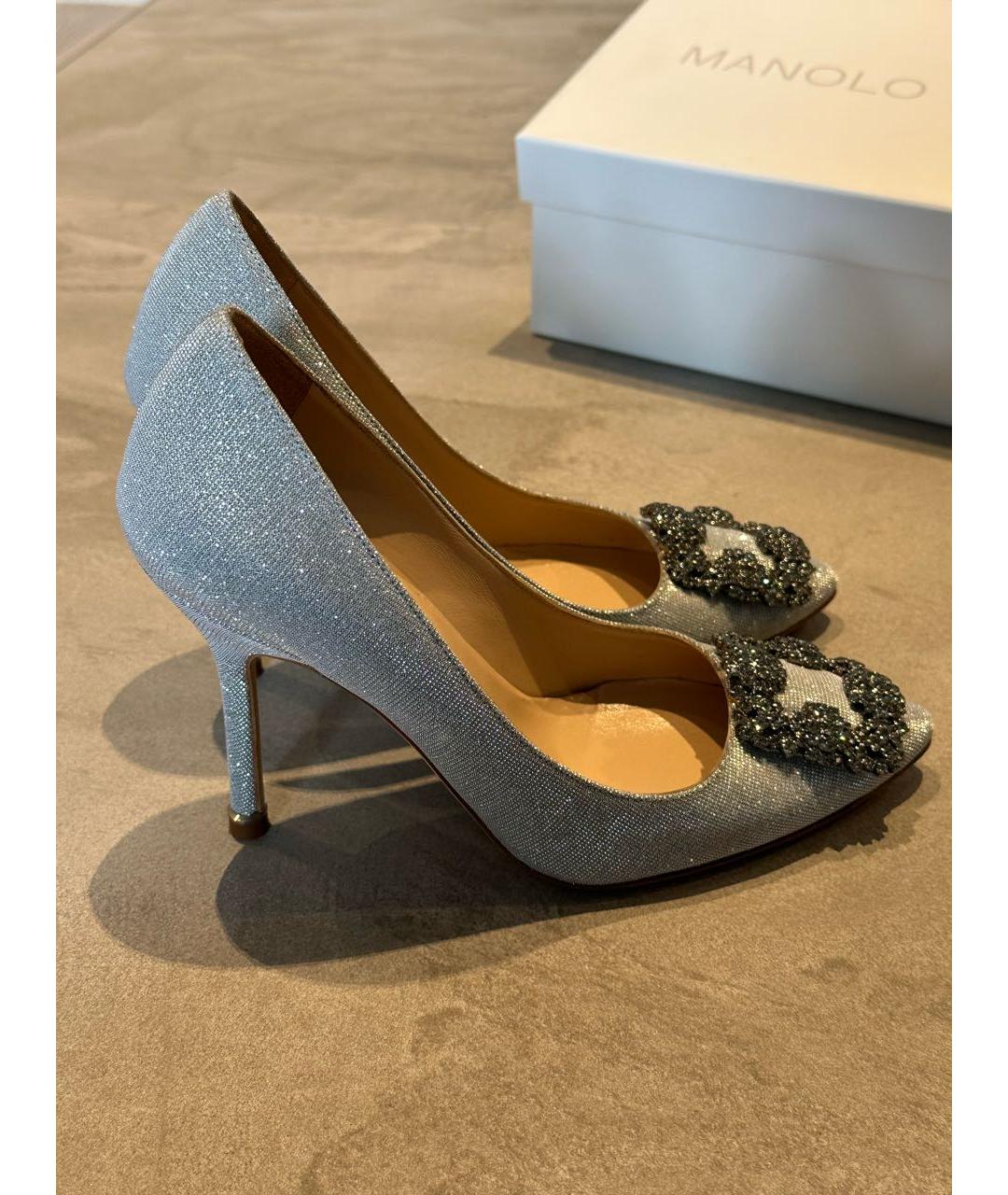 MANOLO BLAHNIK Серебряные туфли, фото 4