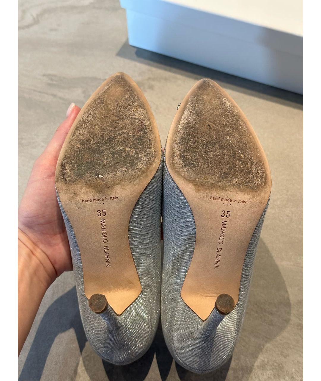 MANOLO BLAHNIK Серебряные туфли, фото 5